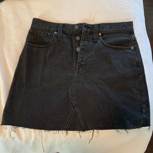 NWT Madewell Mini Black Denim Skirt Sz 28